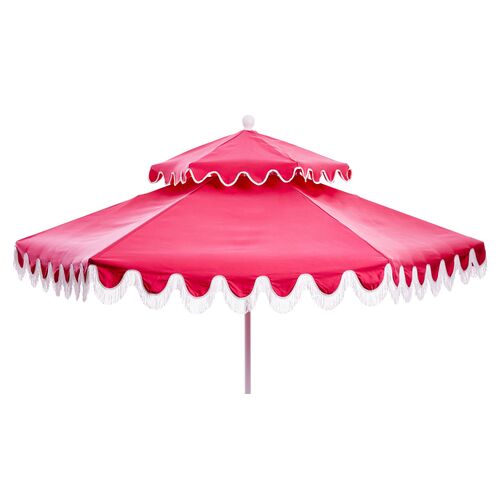 Daiana Fringe Two-Tier Patio Umbrella, Sunbrella Daiana Fringe Two-Tier Patio Umbrella, Sunbrella