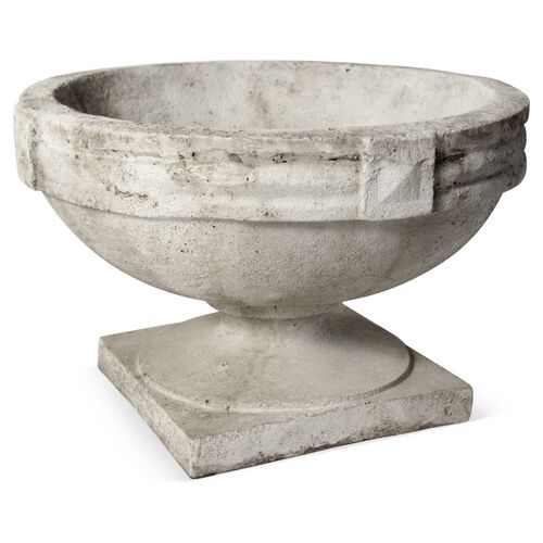 13" Sandy Banded Urn, Cathedral White~P76564233